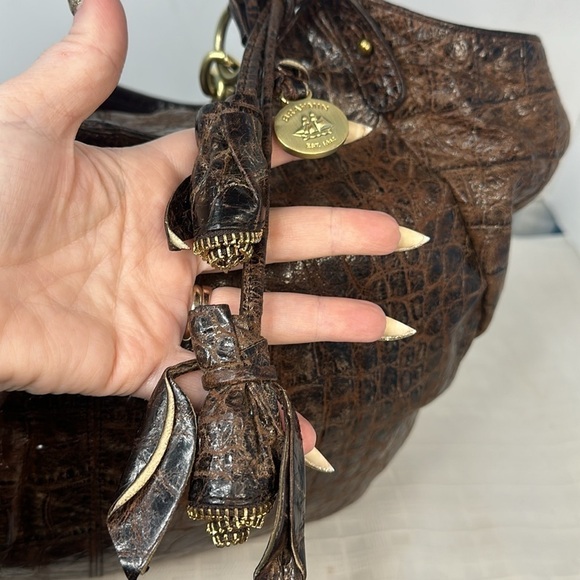 Brahmin Anne Chocolate Melbourne With LIMITED EDITION Roses bag charms Hobo Bag - Picture 7 of 12